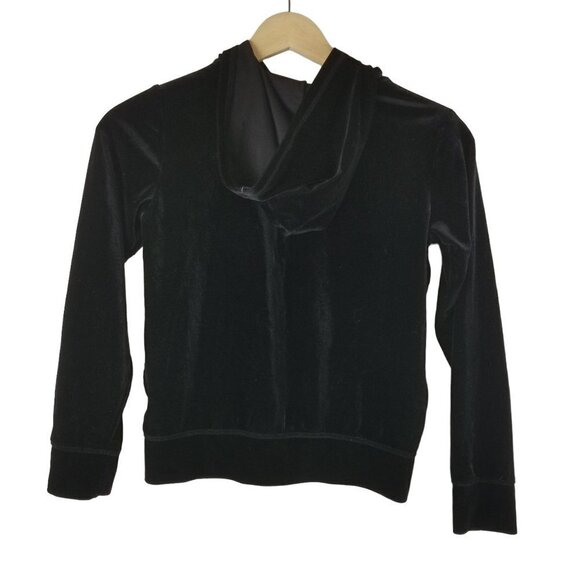 CHILDRENS‎ Place Jacket Girls Medium 7-8 Black Velour Sequin Tiger Full Zip Hood - Picture 2 of 7